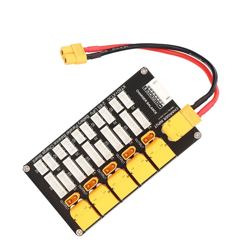 Lipo Parallel Charging Board - Lipo-batterijoplaadplaat Parallel XT30 XT60-stekker 2-6S lithiumbatterijen