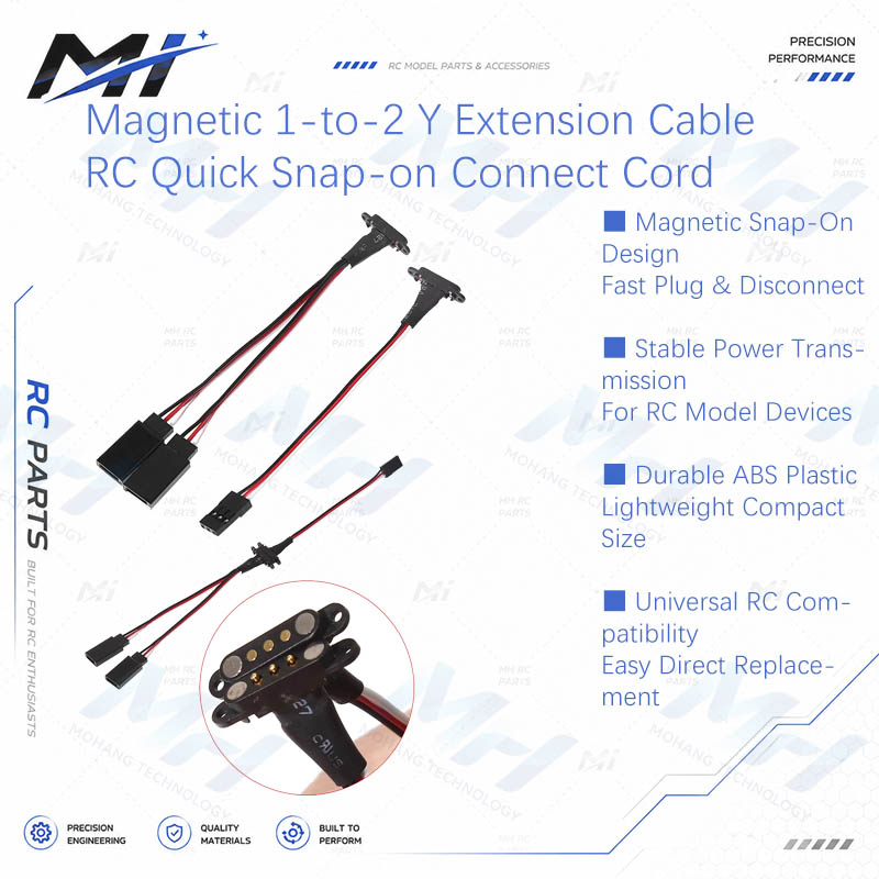 Drone Rc Remote - Magnetische 1-op-2 Y-verlengkabel JR-stekker snelkoppeling voor
